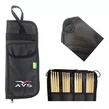 Bag Avs Baquetas Bateria Capa Resistente P/ Até 8 Pares