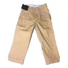 Pantalon Infantil Casual De Lino Caqui Kani Gold Para Niño