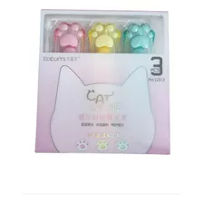 Destacador Fluorescente Pata De Gato Kawaii