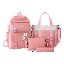 Set 4 Mochila Escolar Estudiante Laptop Bolsa Tote Lapicera