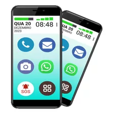 Celular Vovófone Botão Sos Zap 32g Whatsapp Pro Vovô & Vovó
