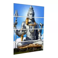 Quadro Decorativo 4 Peças Deus Indu Shiva 26 Estilo Mosaico
