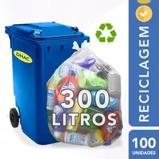 Saco De Lixo 300l Transparente/canela Coleta Seletiva 100und
