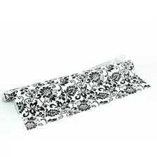 Papel Adesivo Parede Moveis Arabesco Preto E Branco 15mx45cm