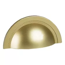 Puxador Shell 64mm Dourado Matte Para Móveis Decoração Liso