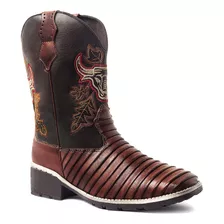 Bota Texana Country Masculina Couro Legítimo Cano Longo