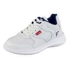 Tenis Deportivo De Niño Estilo 3040-4 Color Blanco Mno