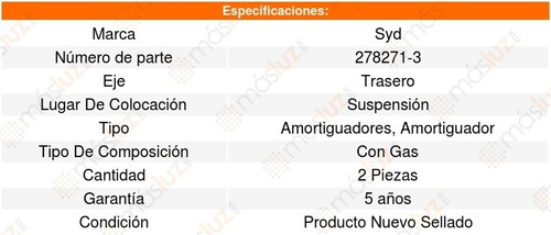 2 Amortiguadores Suspension Gas Trasero Matrix 03-08 Foto 3