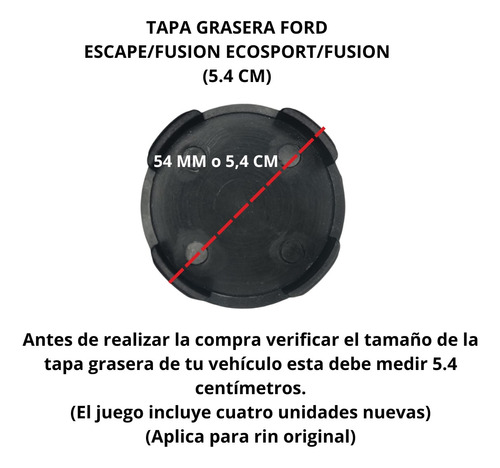 Tapa Centro Rin Copa Ford Escape Fusion Ecosport X1 Foto 4