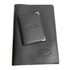 Capa Manual E Carteira Kia Carro Luxo Couro Primeira Linha 