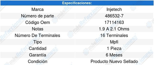 Inyector Combustible Mpfi K2500 Subu 8cil 5.7l 96-99 8168774 Foto 2