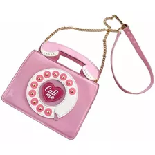 Bolsa Forma Teléfono Vintage Kawaii Crossbody Rosa 