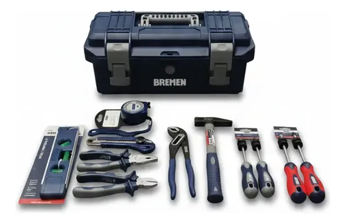 Set Caja Herramientas Reforz 16 Bremen Hogar N1 - 12pz Dgm Azul Oscuro