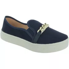 Tênis Feminino Casual Sliper On Corrente Elástico Confort 61