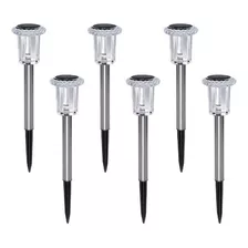 Farol Estaca Pincho Solar De Jardín Luz Led Cálida Volta X 6