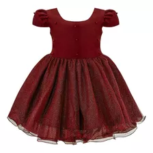 Vestido Infantil Marsala Casamento Menina Princesa