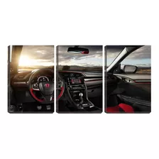 Quadro Canvas 55x110 Interior Honda Carro De Luxo
