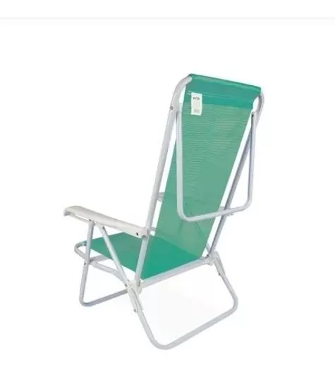 Cadeira De Praia Reclinável8 Posições Verde Em Aço Mor -2 Un