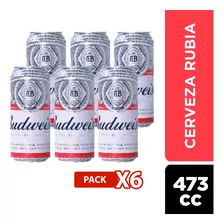 Pack 6 Cerveza Budweiser Cerveza Budweiser Lata De 473cc