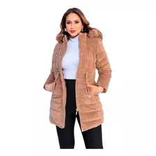 Casaco Sobretudo Feminino Veludo Forrado Pelo Blusa De Frio