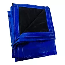 Lona Caminhão Emborrachada Pvc Azul/preto Com Argola 6x4m