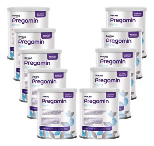 Pregomin Pepti 400g Kit Com 10 Latas Fórmula Aplv Sem Sabor