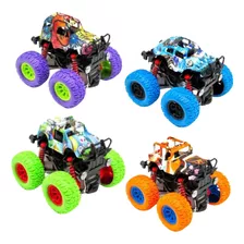 4 Carrinhos Amortecedor Big Monster Truck Fricção 4x4