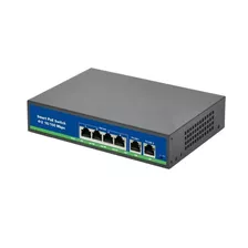 Switch Poe 4 + 2 Puertos 10/100mbps Cctv Pctecno