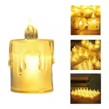 Pack 24 Velas A Pila De Led Con Efecto Llama Mediana 6,5cm