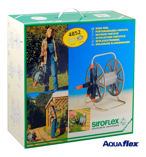 Enrollador Manguera Riego 50mts 1/2 Siroflex 4852 Aquaflex