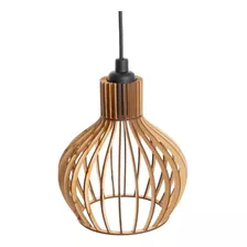 Lustre Pendente Turin Mdf E27 21x18cm Natural 100w