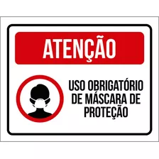 Placa - Atenção, Uso Obrigatório De Máscara De Proteção