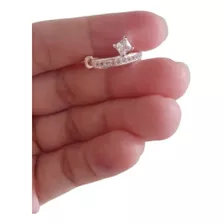 Piercing Fake Falso De Pressão Zirconias Banhado Prata1 Unid