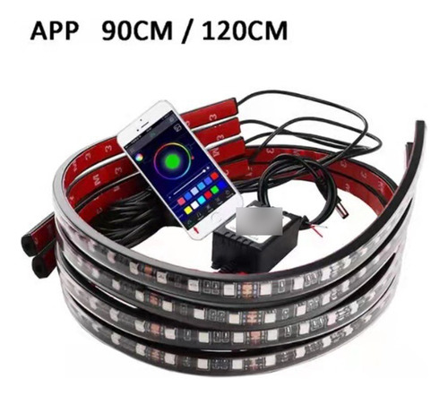 Coche Chasis Luces Juego De 4 Tira Led Rgb Para Tubo De Auto Foto 2