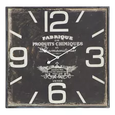 Deco 79 Reloj De Pared Cuadrado De Madera, 23 X 2 X 23, Negr