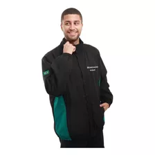 Jaqueta Casaco Preto Personalizado Zíper Embutido - Uniforme