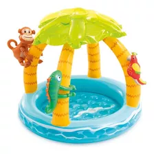 Piscina Inflável Ilha Tropical Com Cobertura 45l Intex 58417