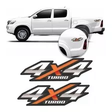 Par De Adesivo 4x4 Turbo Nova Hilux 2018 2019 2020