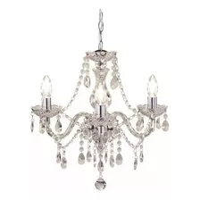 Lampara Colgante Candelabro Lagrimas De Cristal 3 Soquetes Color Gris