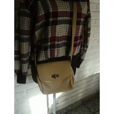 Cartera De Cuero Color Camel Retro Años 90 Impecable 