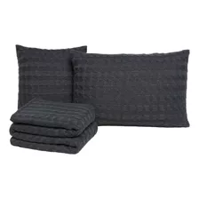 Manta Peseira De Trico Para Sofá Cama King + 2 Capas