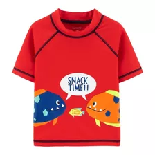 Camiseta De Banho Infantil Proteção Menino Tubarão Carters