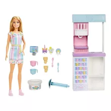 Barbie Set Heladería Con Muñeca