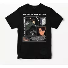 Remera Attack On Titan Levi Ackerman 003 (negra:) Ideas Mvd