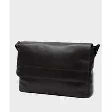 Bolsa Carteiro Masculina De Couro Bovino Couro50 Eucalipto Cor Café