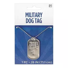 Etiqueta De Perro Militar | Tamaño Adulto | Plata | 1 Pc