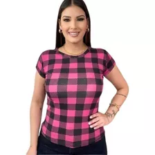 Camisete Feminino T-shart Xadrez Festa Junina