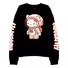 Blusa Moletom Hello Kitty Astronauta Ref 1164 Gola Redonda