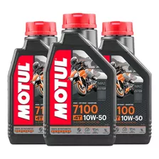 Óleo De Motor Motul Sintético 10w-50 Para Motos E Quadriciclos 1 Kit De 3 Unidades / 3l