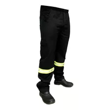 Calça De Uniforme Brim Pesado Com Faixa Refletiva Reforçada